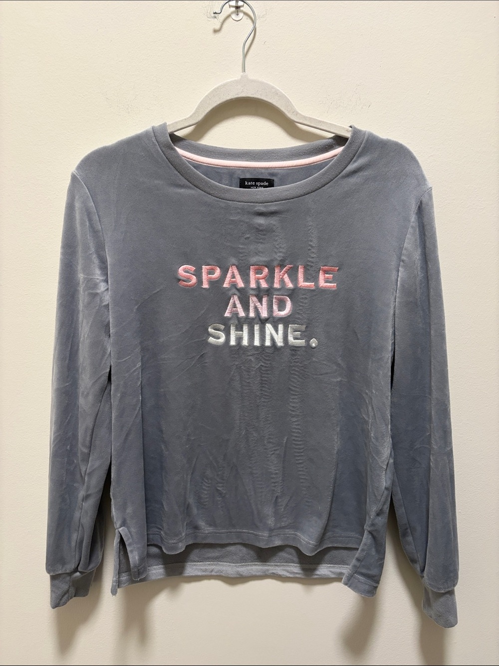 Kate Spade Velvet Grey Sparkle and Shine Top Women’s Size XS